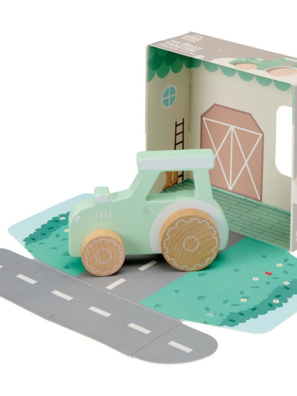 Little Town Wooden My First Tractor Pull Toy, 18+ months, NIB